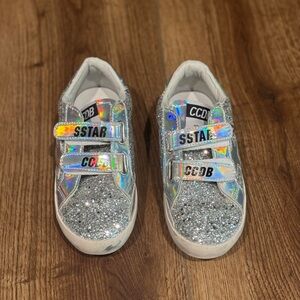 Kids Glitter Sneakers - Silver CCDB STAR